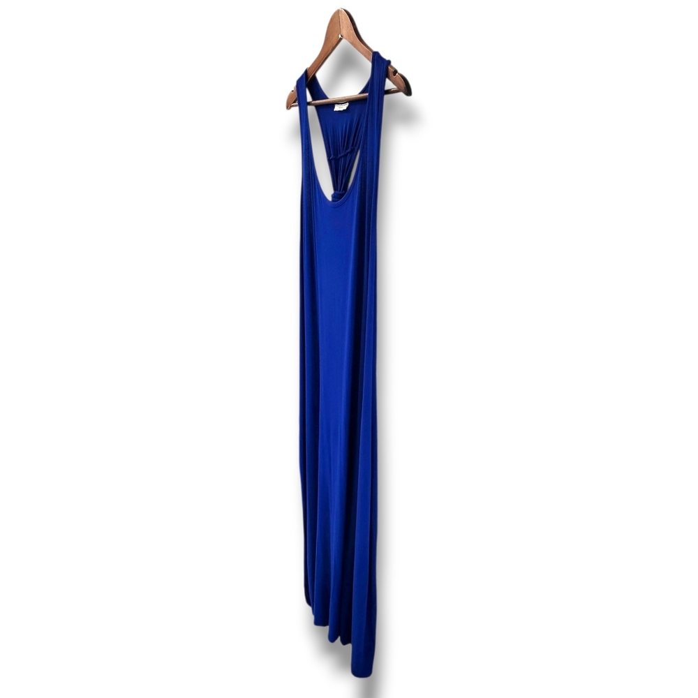Punc Royal Blue Scoopneck Racerback Knit Maxi Dress | 2X - Picture 7 of 7